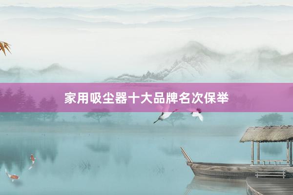 家用吸尘器十大品牌名次保举